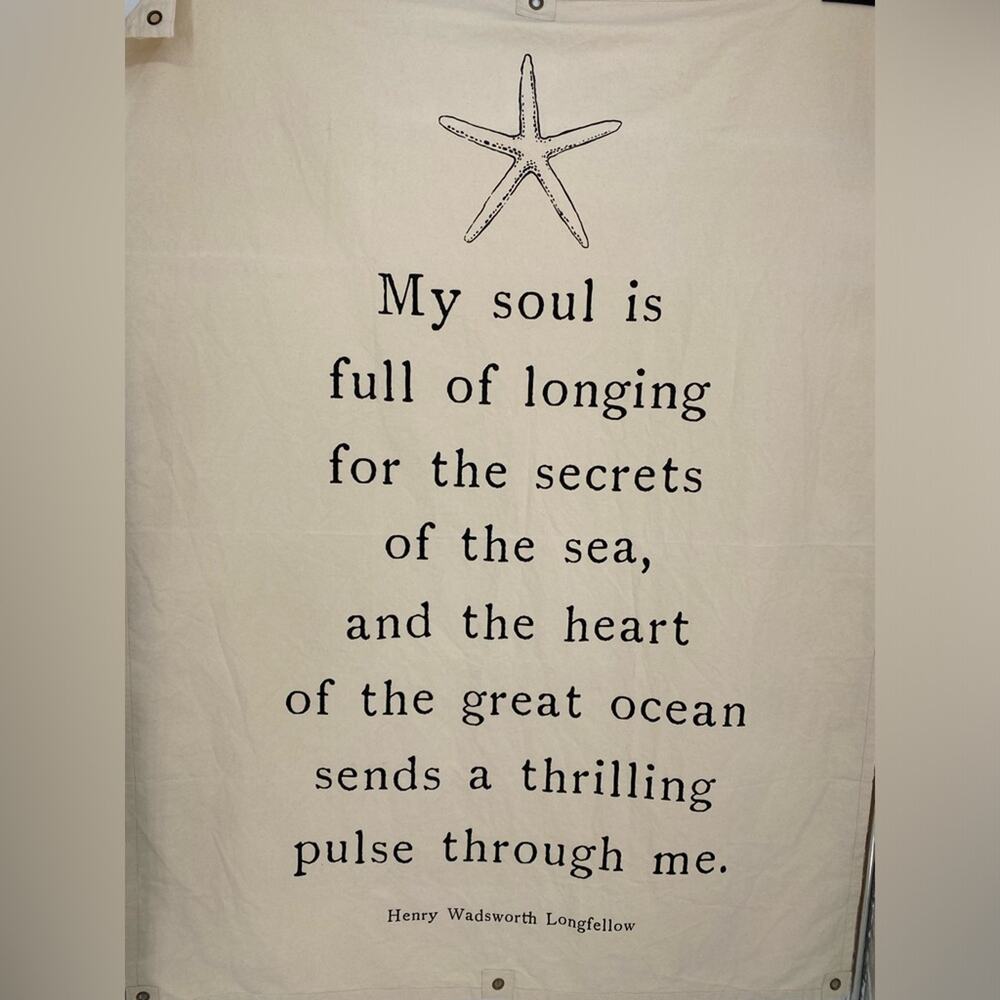 Coastal Wall Hanging Quote By Henry Wadsworth Longfellow‎